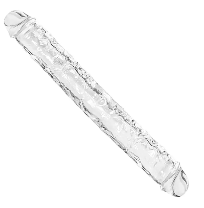 CLEAR DOUBLE ENDED DILDO BY FREAKY ROMANCE